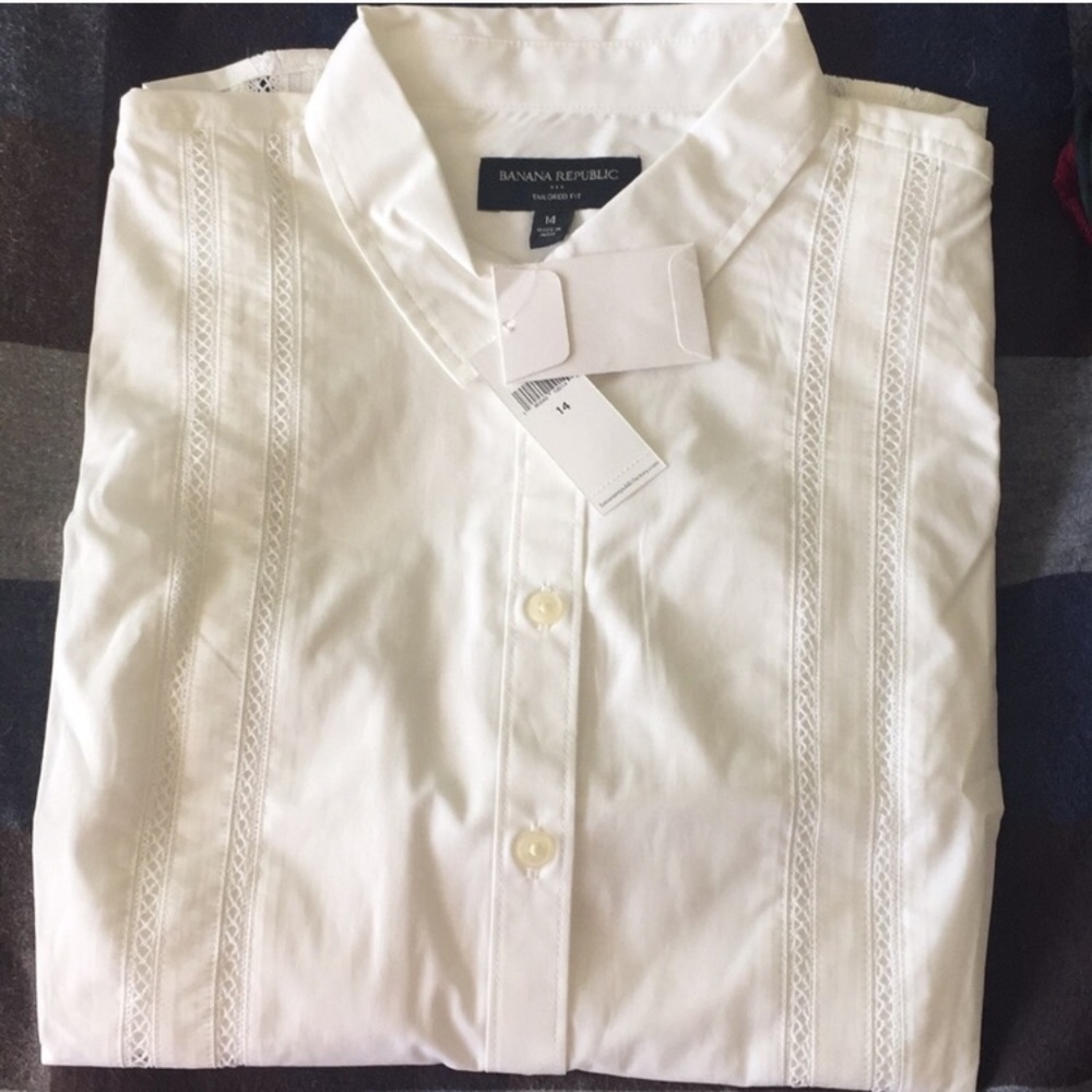 Banana republic tailored white button up